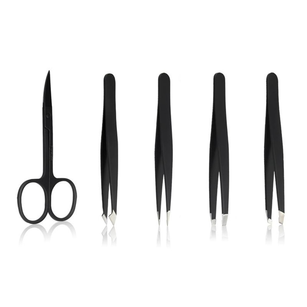 Precision Eyebrow Tweezers Set Professional Grooming Kit With Travel Case 2