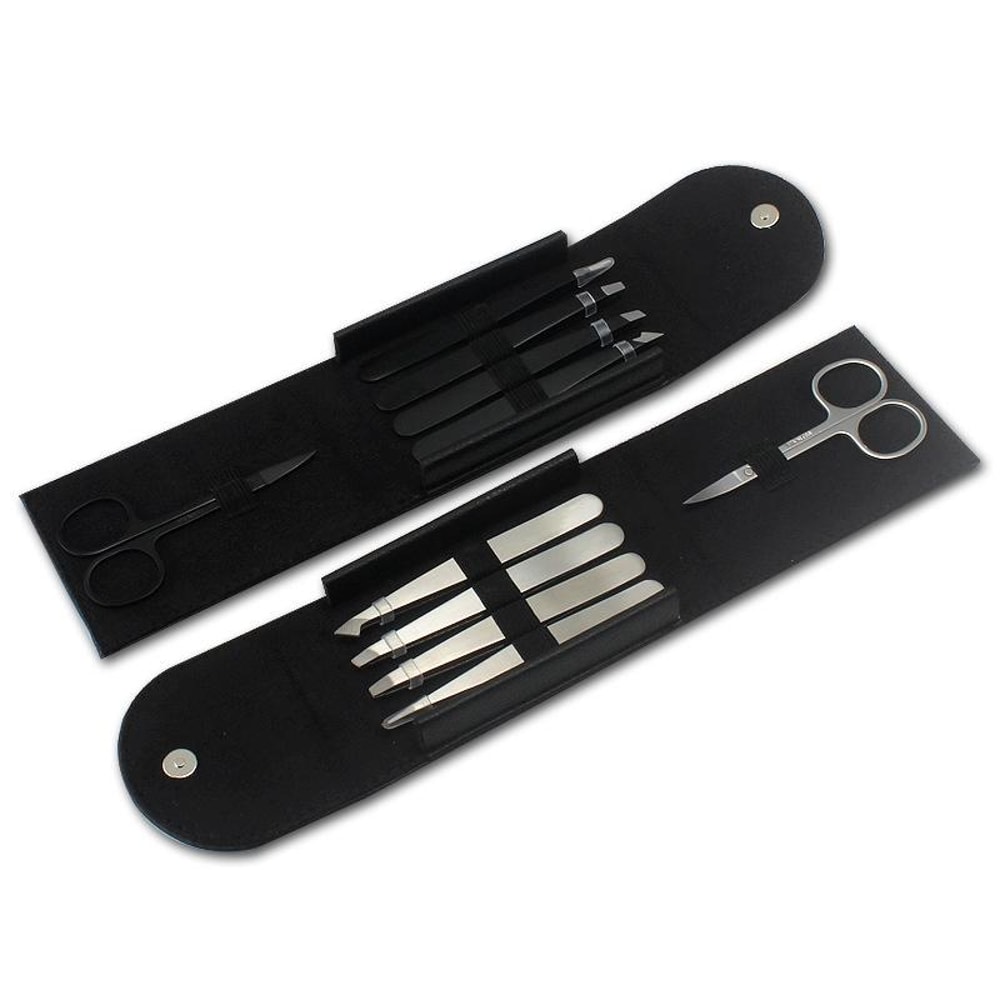 Precision Eyebrow Tweezers Set Professional Grooming Kit With Travel Case 3