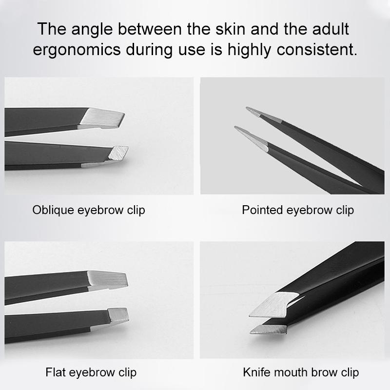 Precision Eyebrow Tweezers Set Professional Grooming Kit With Travel Case 4