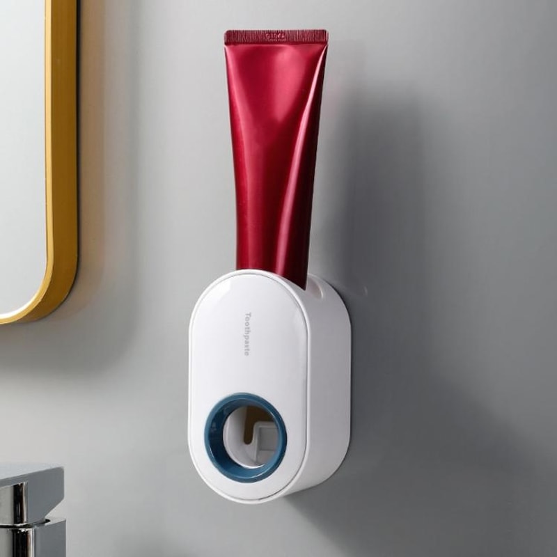Automatic Toothpaste Dispenser Wall Mounted Rack Hygienic Squeezer For Family Bathroom 1