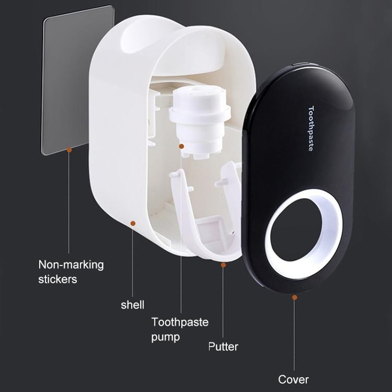 Automatic Toothpaste Dispenser Wall Mounted Rack Hygienic Squeezer For Family Bathroom 12