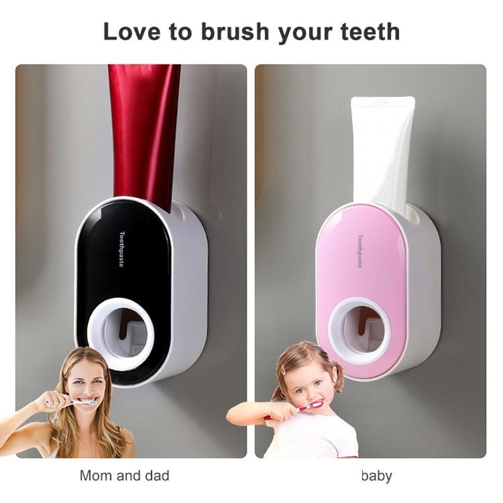 Automatic Toothpaste Dispenser Wall Mounted Rack Hygienic Squeezer For Family Bathroom 7