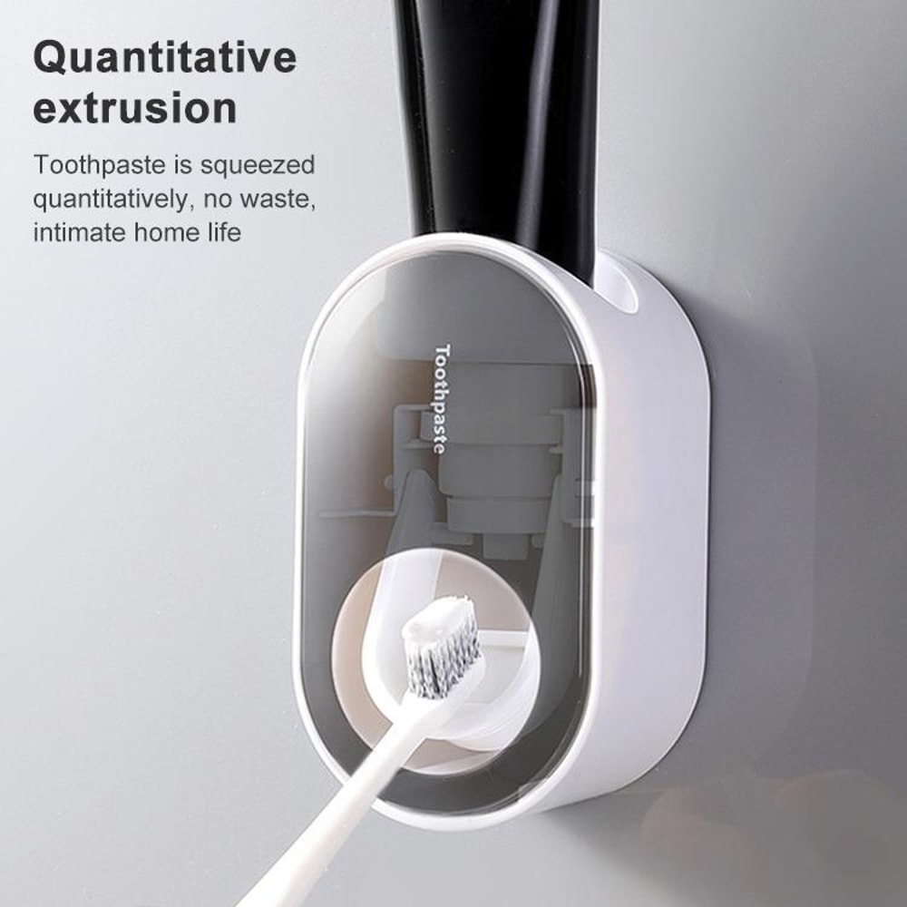 Automatic Toothpaste Dispenser Wall Mounted Rack Hygienic Squeezer For Family Bathroom 9