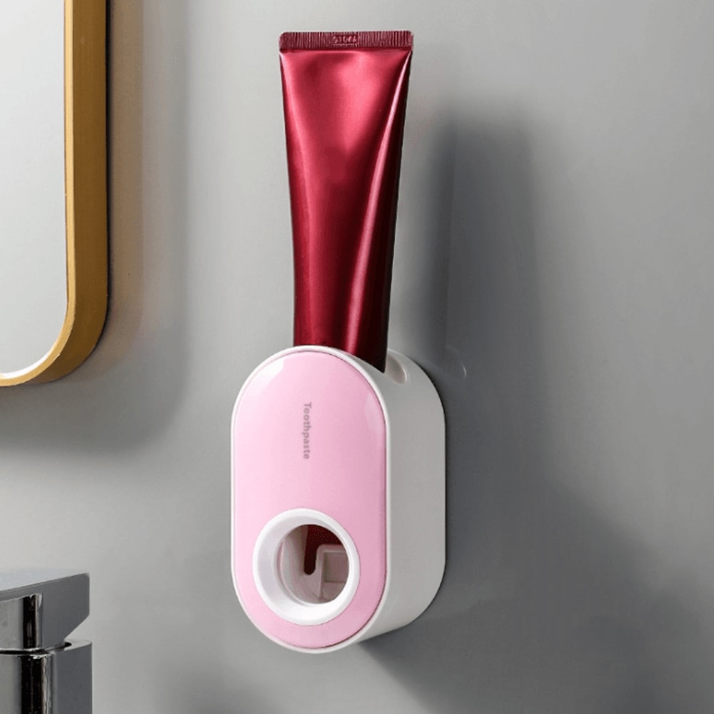 Automatic Toothpaste Dispenser Wall Mounted Rack Hygienic Squeezer For Family Bathroom 13