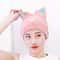 Coral Fleece Hair Drying Cap With Cat Ears Quick Dry Hair Towel For Women Soft Absorbent Shower Cap 9