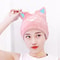 Coral Fleece Hair Drying Cap With Cat Ears Quick Dry Hair Towel For Women Soft Absorbent Shower Cap 9