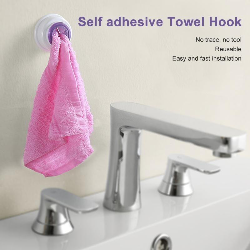 Self Adhesive Towel Hooks Waterproof Adhesive Wall Hooks No Drill 3