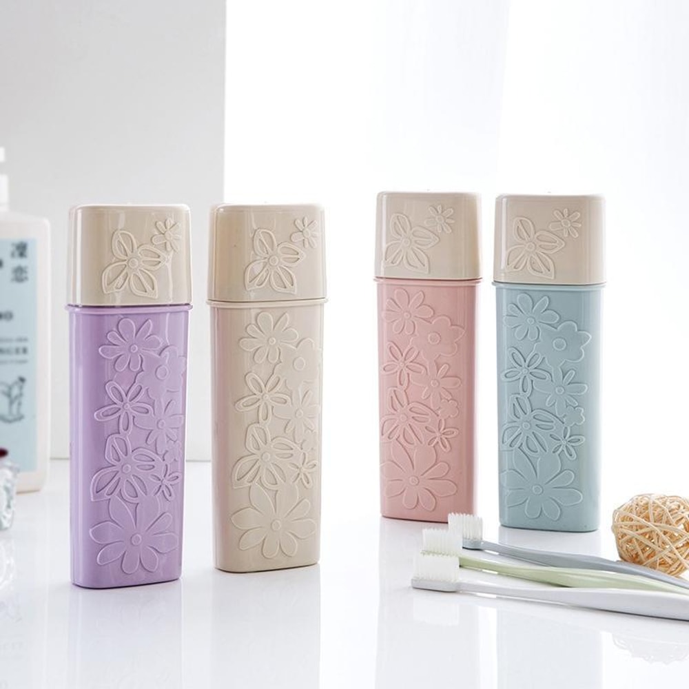 Portable Travel Toothbrush Holder Case With Cup Organizer For Clean Hygiene On The Go 1