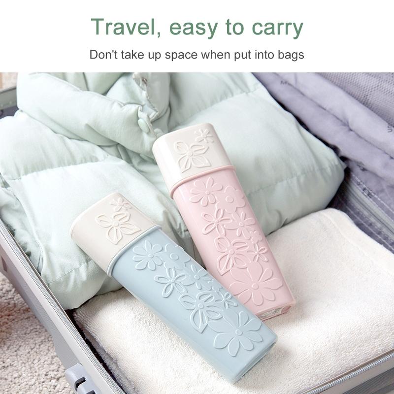 Portable Travel Toothbrush Holder Case With Cup Organizer For Clean Hygiene On The Go 7