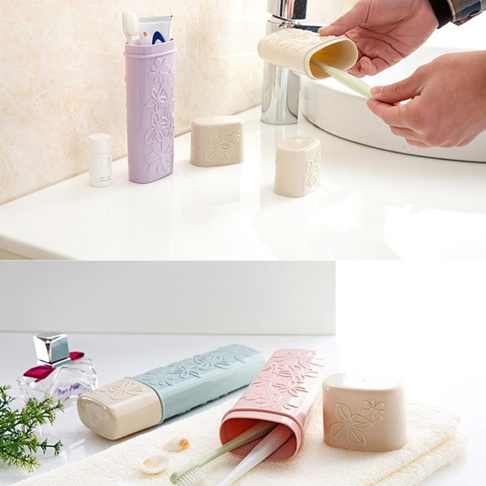 Portable Travel Toothbrush Holder Case With Cup Organizer For Clean Hygiene On The Go 8