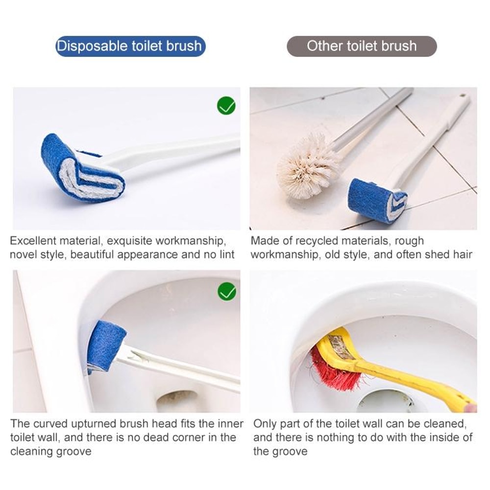 Disposable Toilet Brush With Soft Bristles No Dead Corner Hygienic Cleaning Tool 8