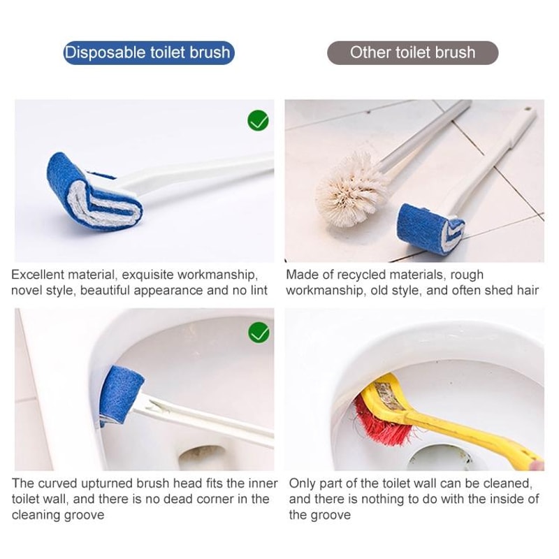 Disposable Toilet Brush With Soft Bristles No Dead Corner Hygienic Cleaning Tool 8