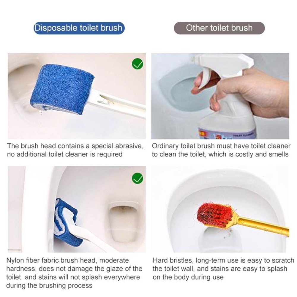 Disposable Toilet Brush With Soft Bristles No Dead Corner Hygienic Cleaning Tool 9
