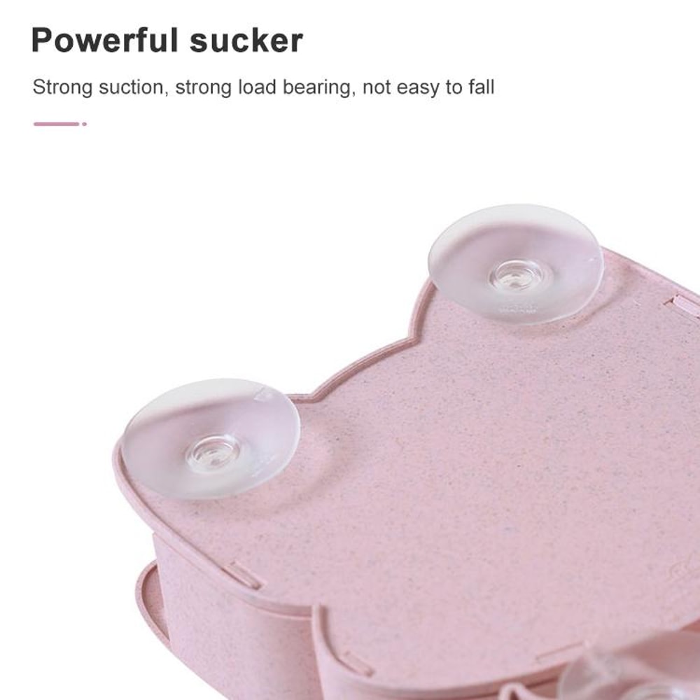 Cartoon Dog Toothbrush Holder Wall Mount Kids Bathroom Organizer Shelf 4