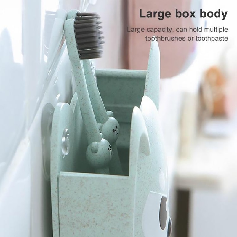 Cartoon Dog Toothbrush Holder Wall Mount Kids Bathroom Organizer Shelf 10