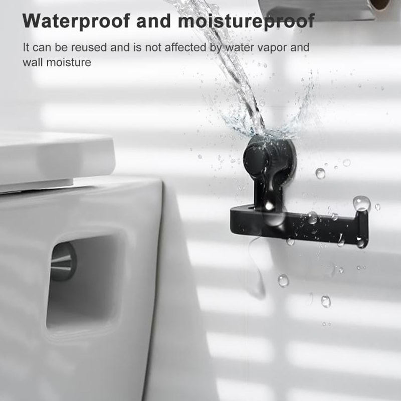Suction Cup Toilet Paper Holder Wall Mount Removable Rack For Bathroom Storage 2