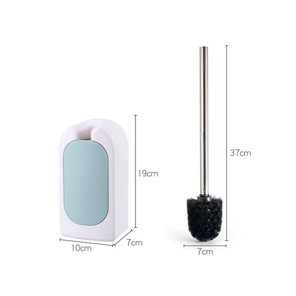 Wall Mounted Toilet Brush Set With Long Handle Soft Bristles Hygienic Holder 3