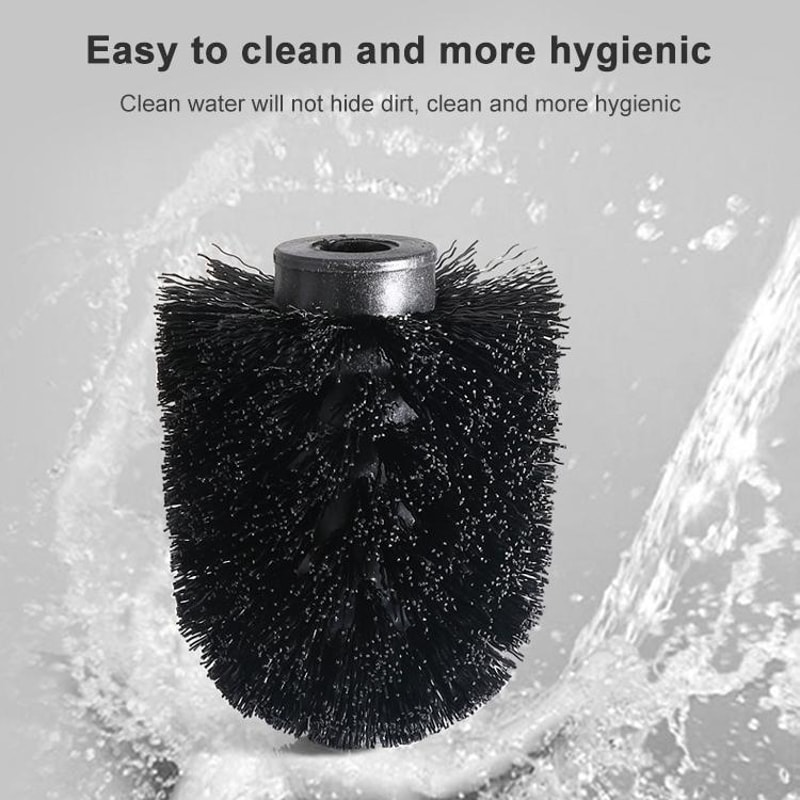 Wall Mounted Toilet Brush Set With Long Handle Soft Bristles Hygienic Holder 5