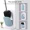 Wall Mounted Toilet Brush Set With Long Handle Soft Bristles Hygienic Holder 8