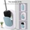 Wall Mounted Toilet Brush Set With Long Handle Soft Bristles Hygienic Holder 8
