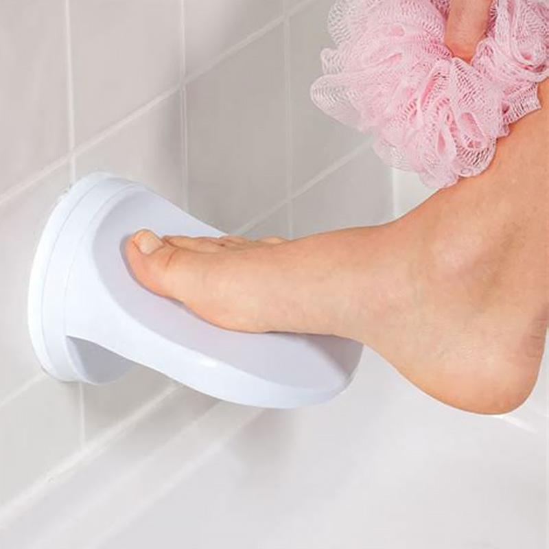 No Bend Suction Foot Pedal For Shower Wall Easy Install Bathroom Foot Rest 3