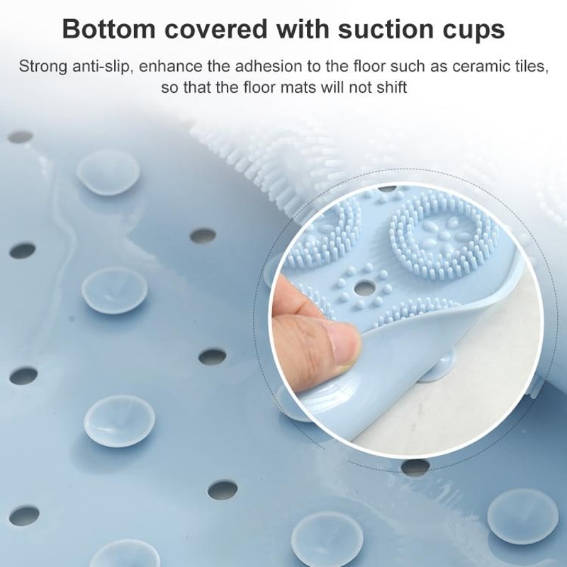 Anti Slip Shower Mat With Suction Cups Massage Bath Safety Pad 5