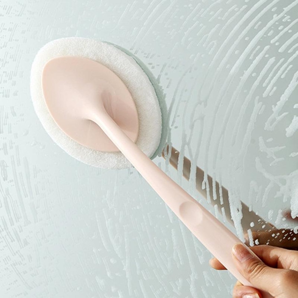 Long Handle Bathroom Cleaning Brush With Replaceable Sponge Head Floor Tile Scrubber 6