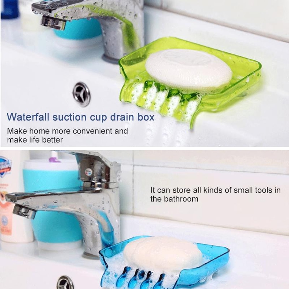 Colorful Soap Holder With Drainage Suction Cup Wall Mounted Bathroom Soap Dish 7