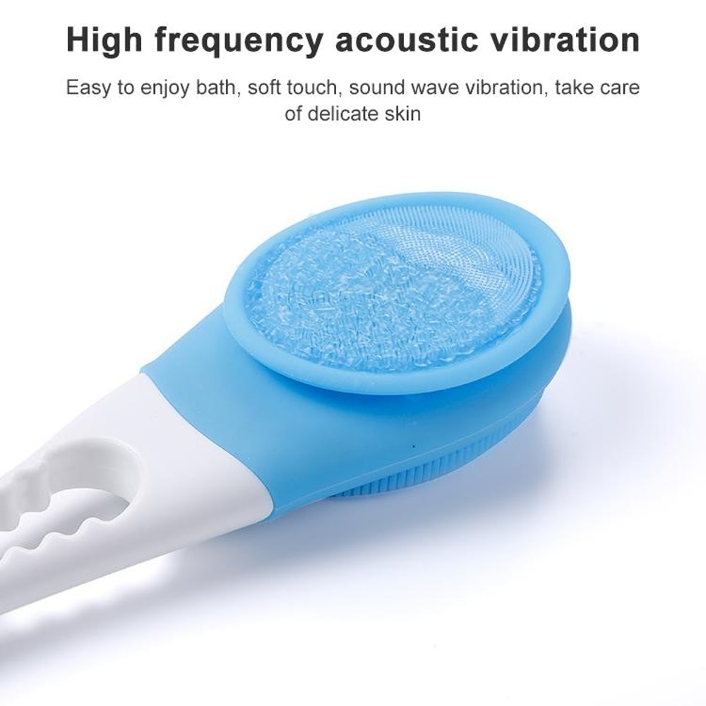 Electric Silicone Bath Massage Brush Long Handle Body Scrubber For Deep Clean Relaxation 7