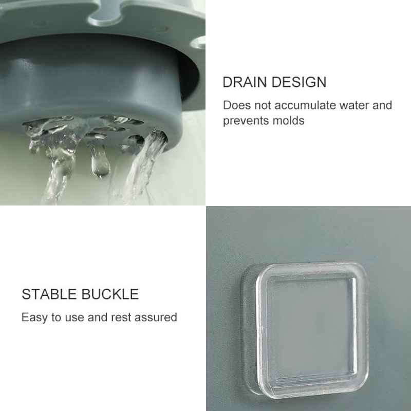 Cute Cartoon Animal Wall Mounted Toothbrush Holder Shelf With Drainage Bathroom Organizer 2