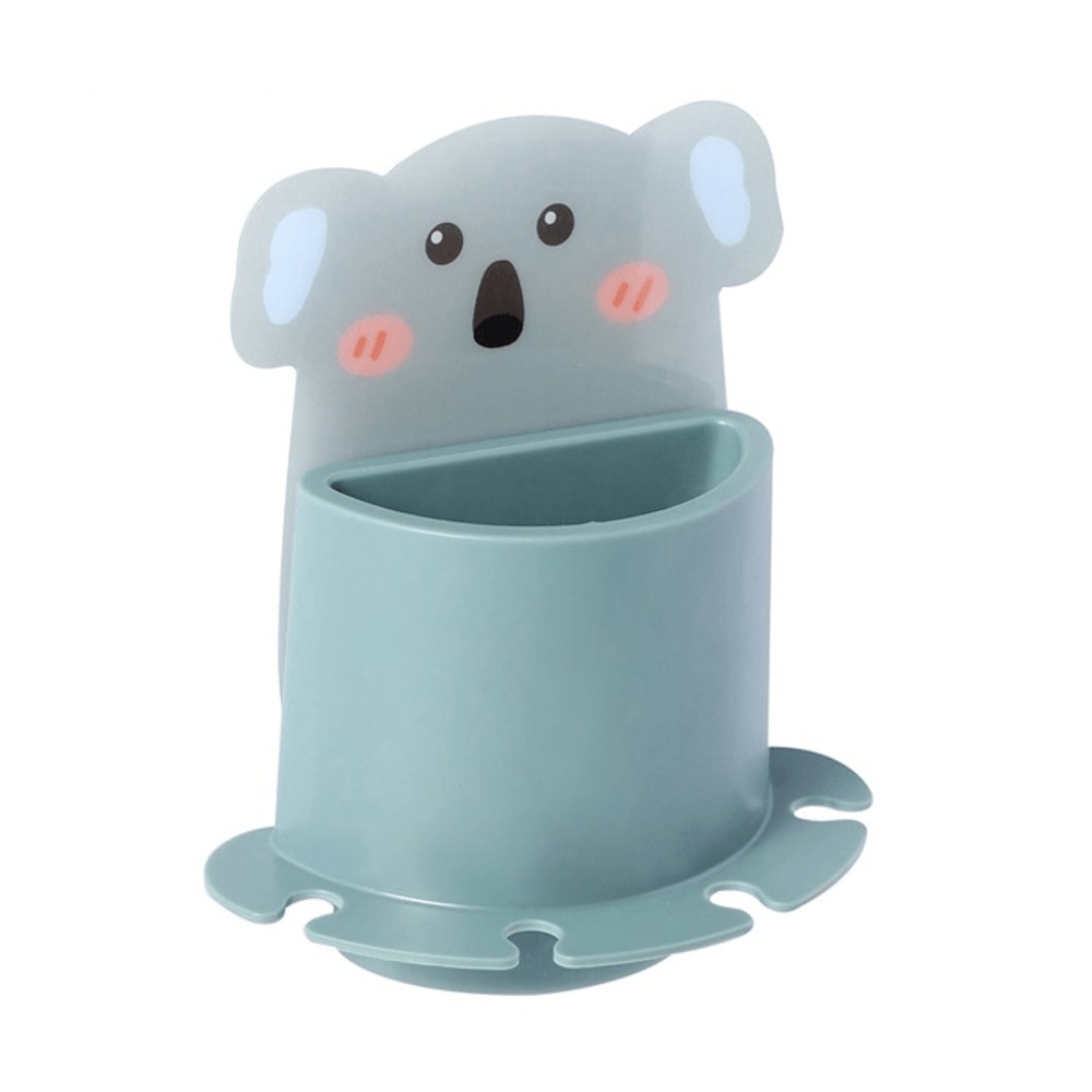 Cute Cartoon Animal Wall Mounted Toothbrush Holder Shelf With Drainage Bathroom Organizer 8