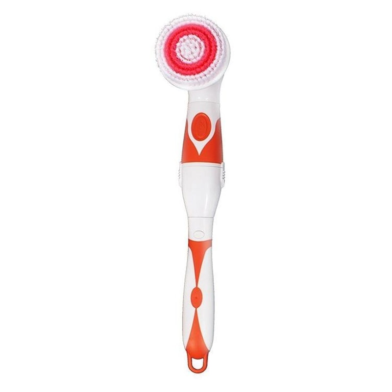 Electric Waterproof Bath Brush Long Handle Back Scrubber With 4 Heads Body Cleansing Massager 2