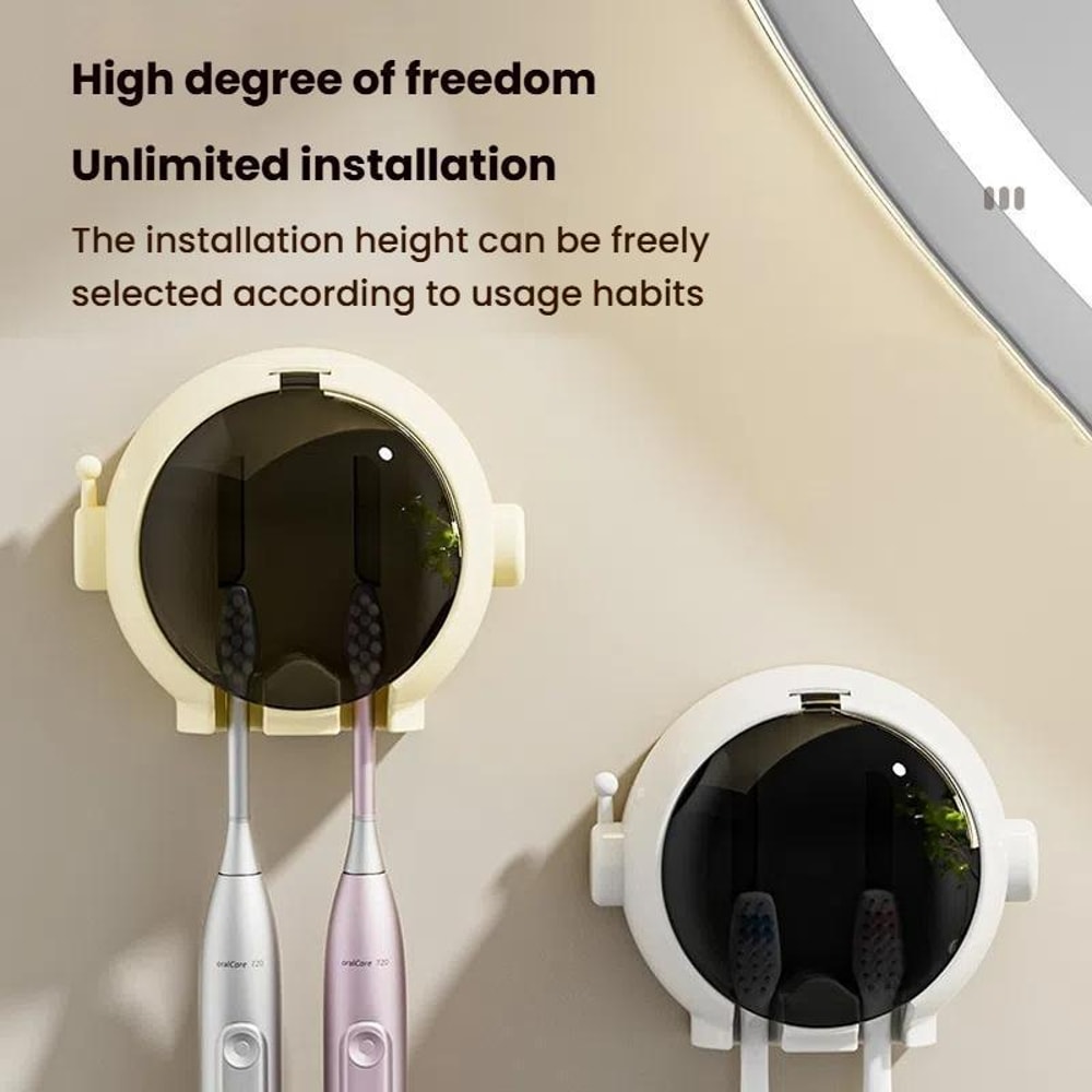 Cartoon Wall Mounted Toothbrush Holder No Drill Bathroom Shelf Organizer With Drain Design 9