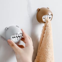 bear grip towel holder hooks wall mount for kitchen bathroom space saving organizer