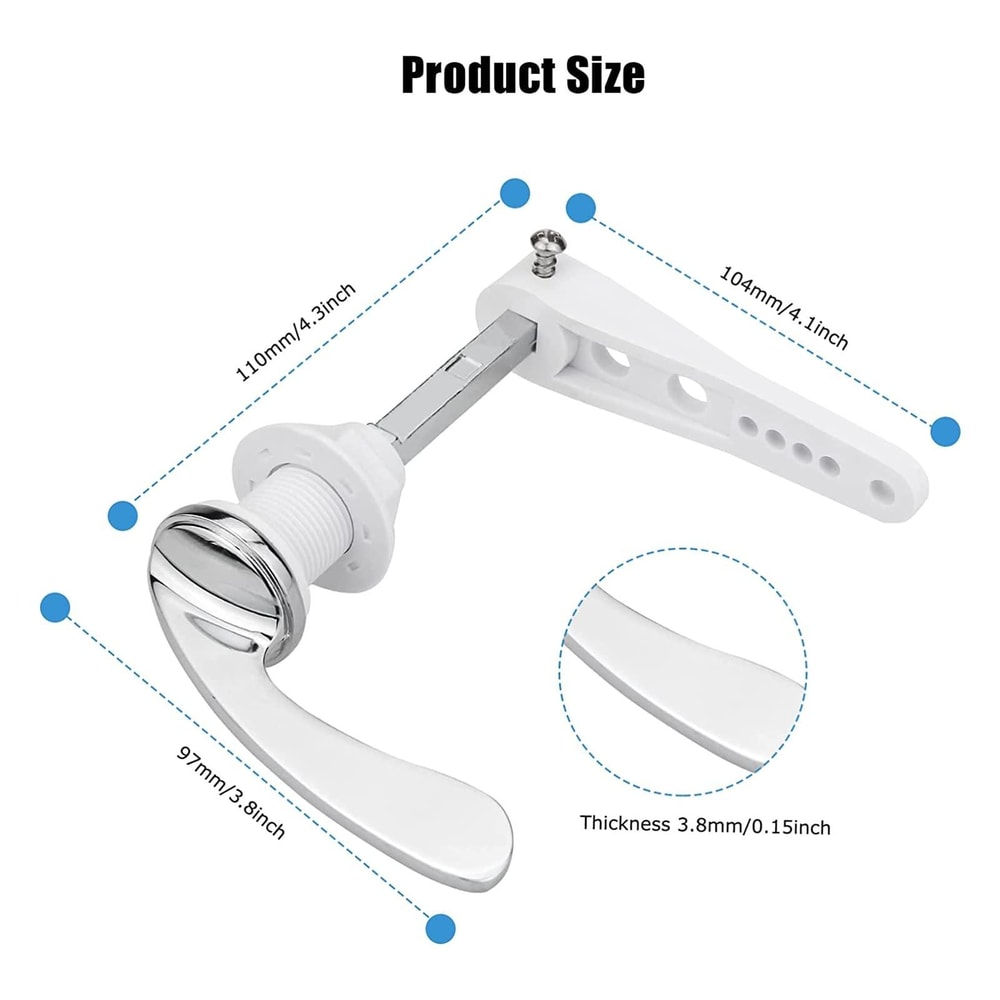 Zinc Alloy Toilet Flush Handle Replacement with Chain Universal Bathroom Lever