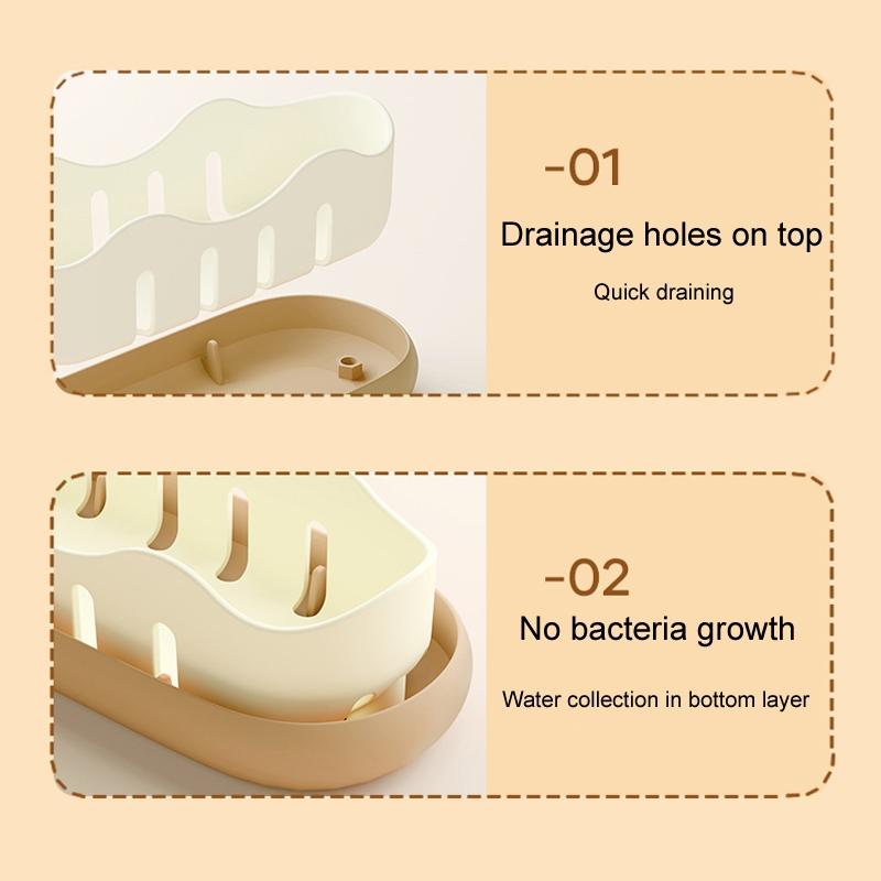 Portable Leakproof Soap Holder Travel Soap Case With Drain Tray Compact Soap Container 4