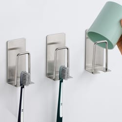 stainless steel sponge holder set no drill wall mounted toothbrush organizer