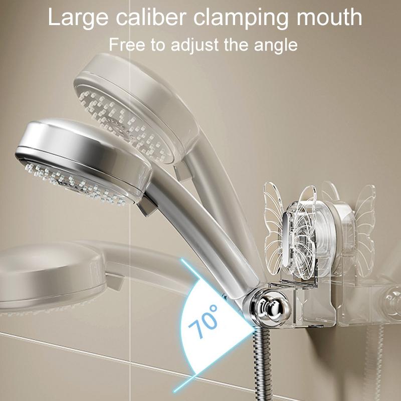 Adjustable Suction Cup Shower Holder No Drill Shower Shelf Bathroom Wall Storage Organizer 7