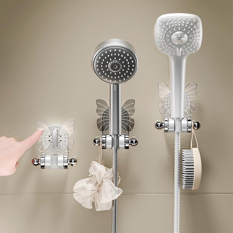 Adjustable Suction Cup Shower Holder No Drill Shower Shelf Bathroom Wall Storage Organizer 0