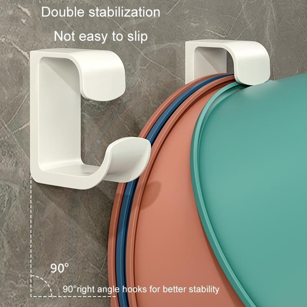 No Drill Bathroom Shelf Hooks Wall Mounted Storage Rack For Washbasin And Kitchen Organization 5