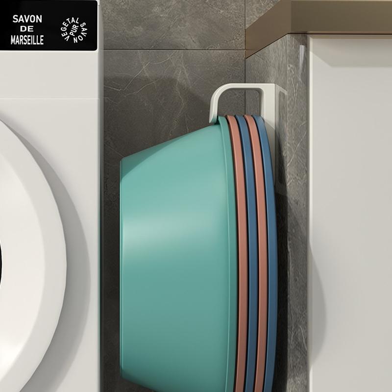 No Drill Bathroom Shelf Hooks Wall Mounted Storage Rack For Washbasin And Kitchen Organization 7