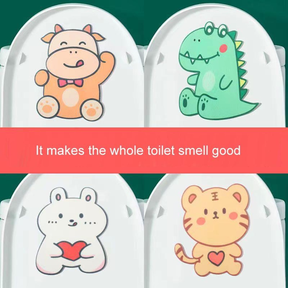 Cute Cartoon Toilet Deodorizer Stickers Felt Bathroom Deodorant Stickers Aromatherapy Fresheners 2