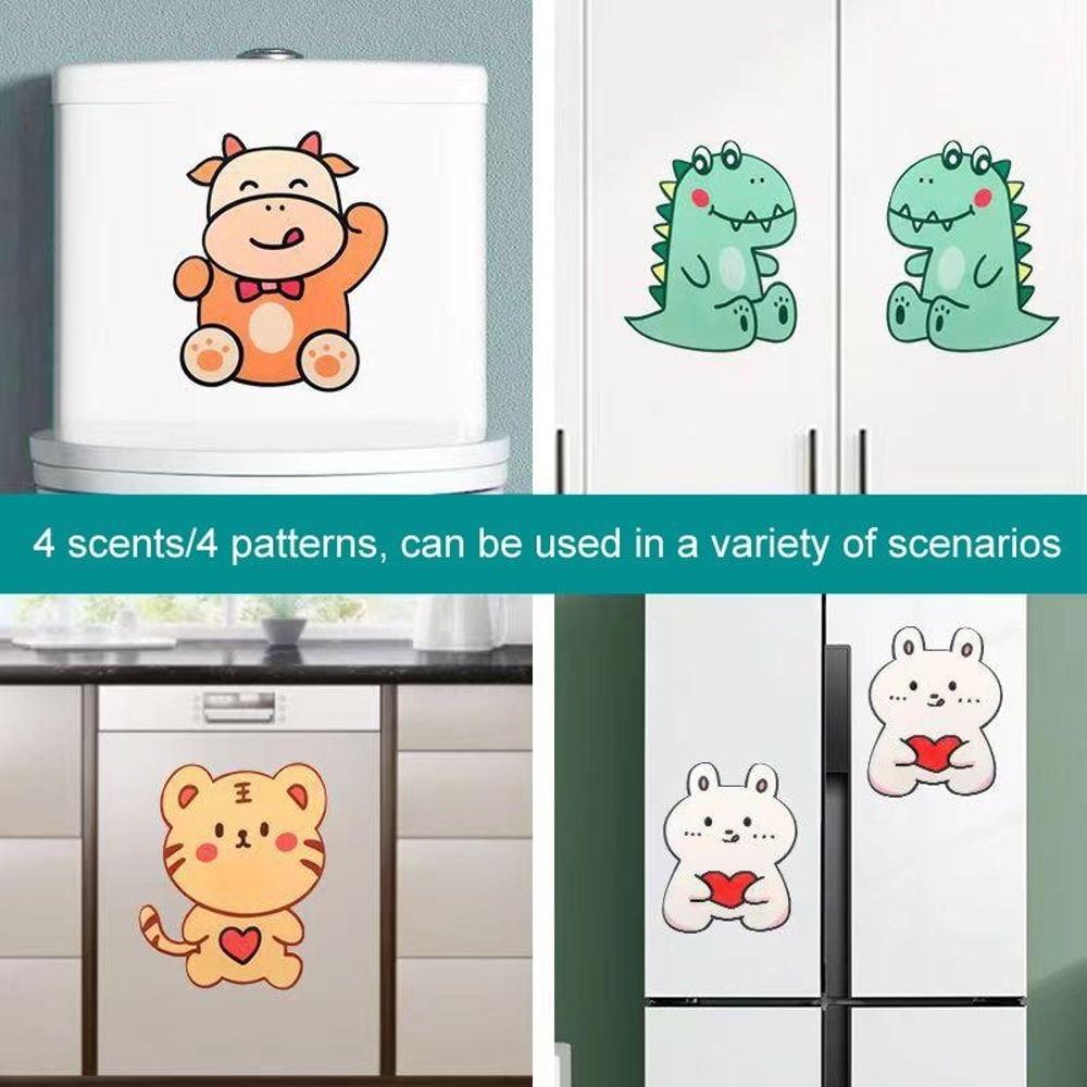 Cute Cartoon Toilet Deodorizer Stickers Felt Bathroom Deodorant Stickers Aromatherapy Fresheners 8