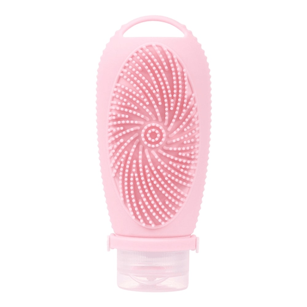 2 In 1 Silicone Shower Brush Dispenser Bottle Portable Travel Shampoo Body Wash Container 8