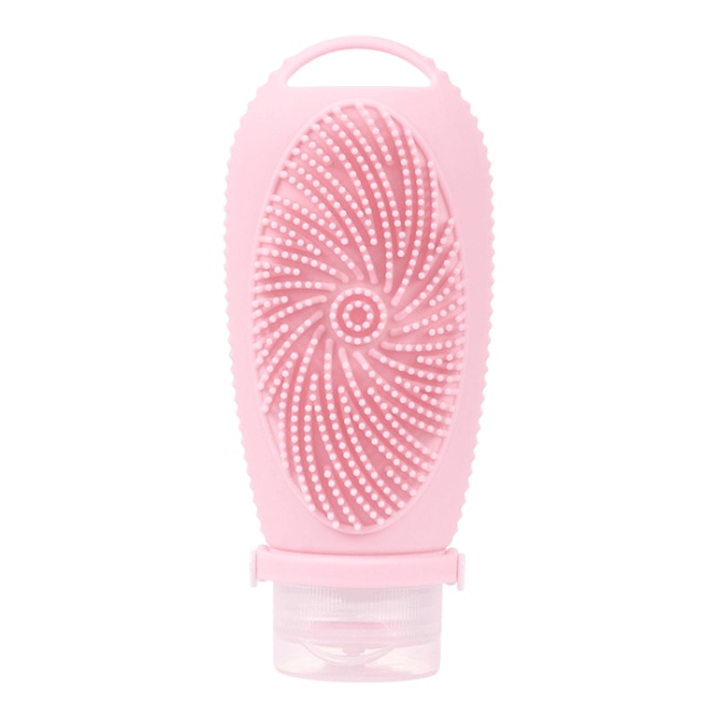2 In 1 Silicone Shower Brush Dispenser Bottle Portable Travel Shampoo Body Wash Container 8