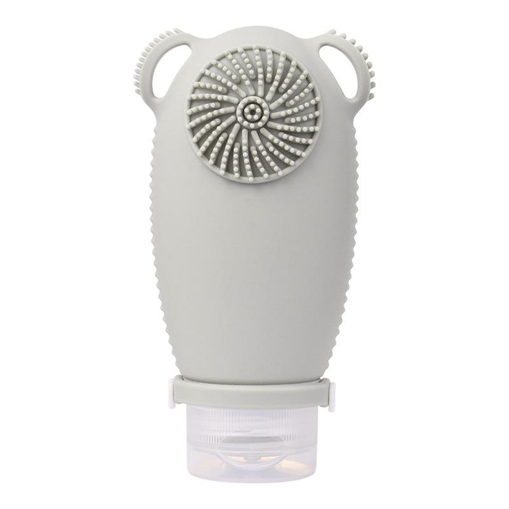 2 In 1 Travel Shampoo Bottle With Brush Leakproof Silicone Squeeze Dispenser 1