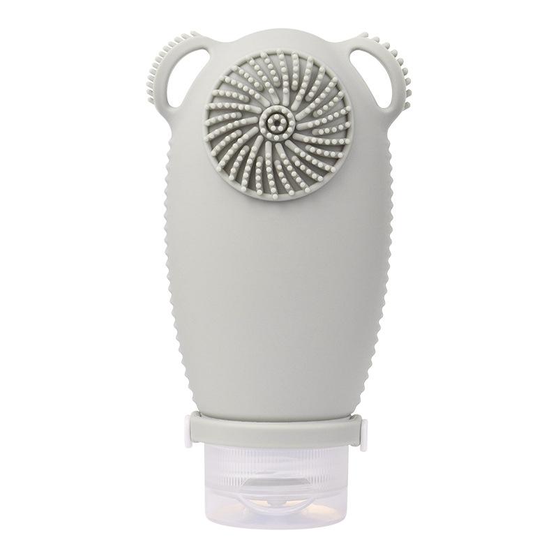 2 In 1 Travel Shampoo Bottle With Brush Leakproof Silicone Squeeze Dispenser 1