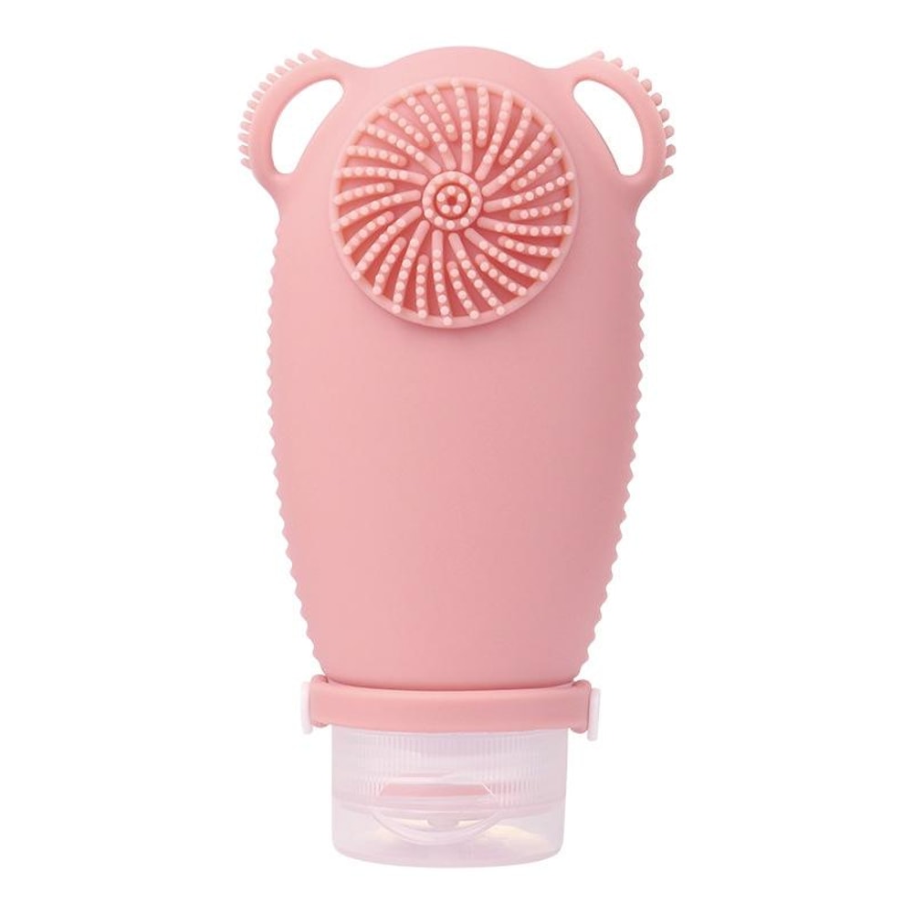2 In 1 Travel Shampoo Bottle With Brush Leakproof Silicone Squeeze Dispenser 6