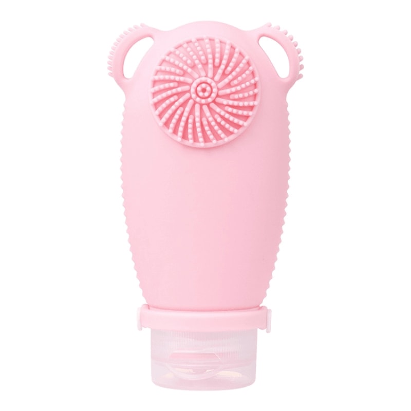 2 In 1 Travel Shampoo Bottle With Brush Leakproof Silicone Squeeze Dispenser 4