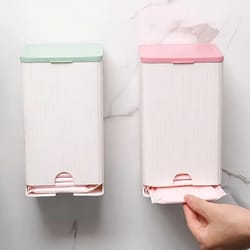 wall mounted bathroom organizer with lid multi compartment sanitary storage box